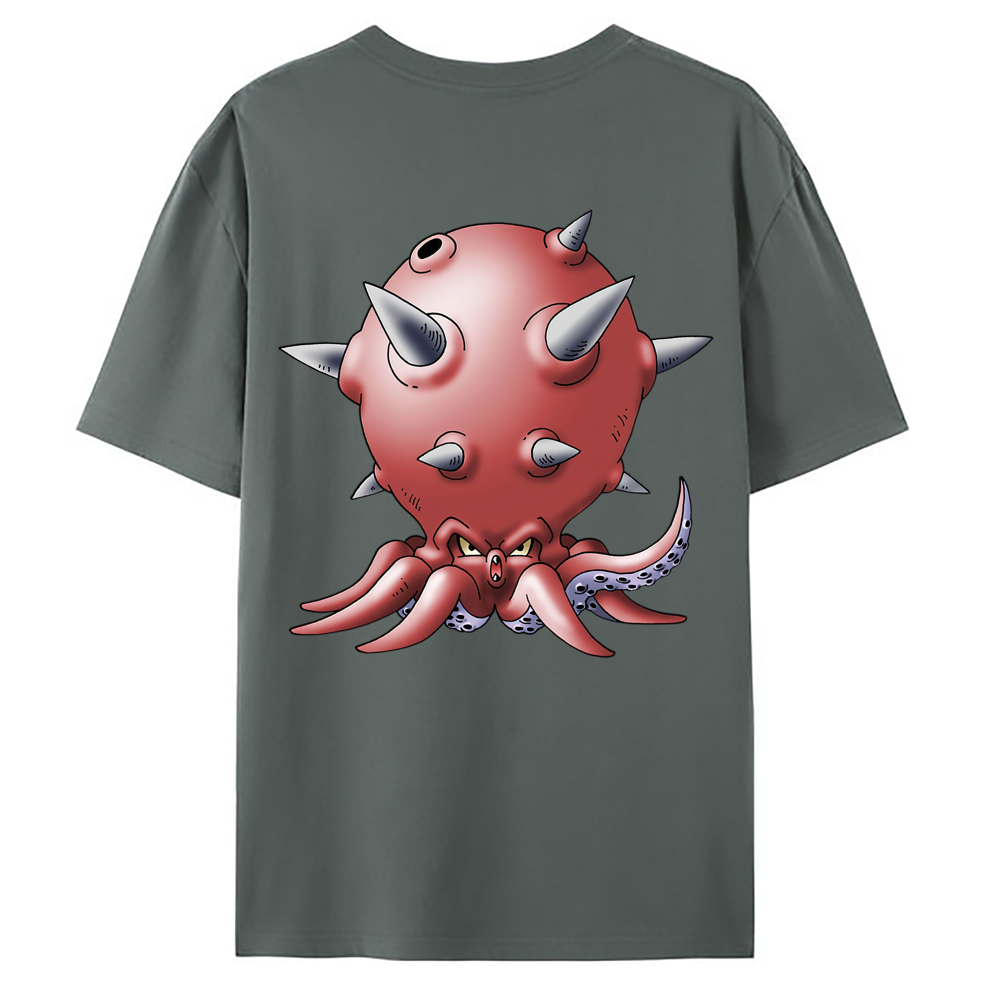 （画像用） ドラゴンクエスト Doragon Kuesuto Dragon Quest 綿100％ メンズ半袖Tシャツ（バックプリント） 通気性